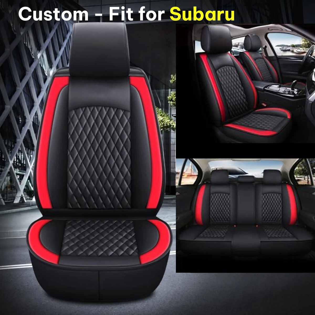 2 Car Seat Covers Full Set, Custom For Your Cars, Waterproof Leather Front Rear Seat Automotive Protection Cushions, Car Accessories
