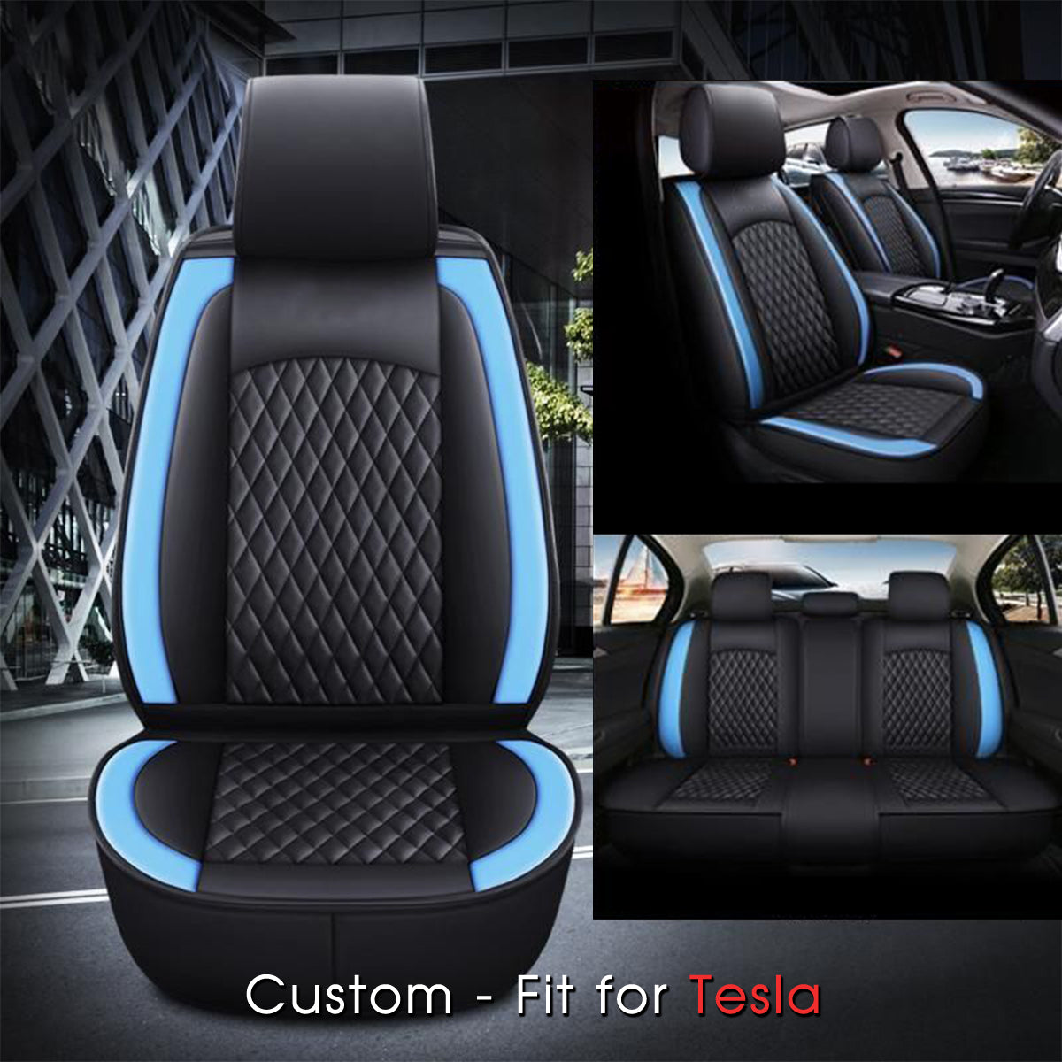 2 Car Seat Covers Full Set, Custom-Fit For Car, Waterproof Leather Front Rear Seat Automotive Protection Cushions, Car Accessories DLTY211