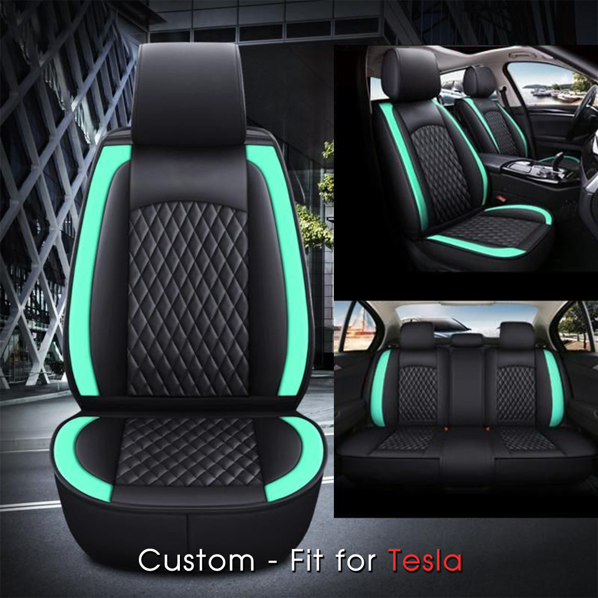 2 Car Seat Covers Full Set, Custom-Fit For Car, Waterproof Leather Front Rear Seat Automotive Protection Cushions, Car Accessories DLTY211