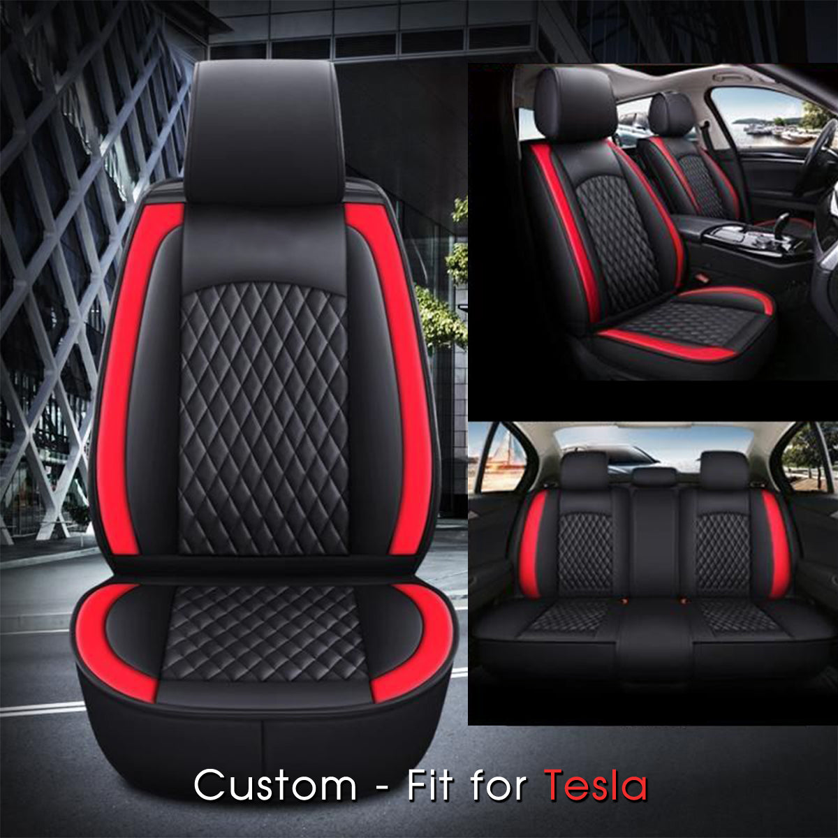 2 Car Seat Covers Full Set, Custom-Fit For Car, Waterproof Leather Front Rear Seat Automotive Protection Cushions, Car Accessories DLTY211