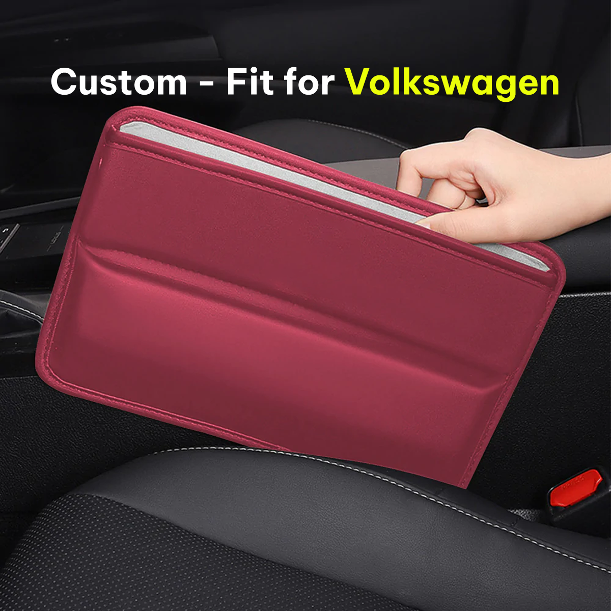 Car Seat Gap Filler Organizer, Custom-Fit For Car, Multifunctional PU Leather Console Side Pocket Organizer for Cellphones, Cards, Wallets, Keys DLMY226