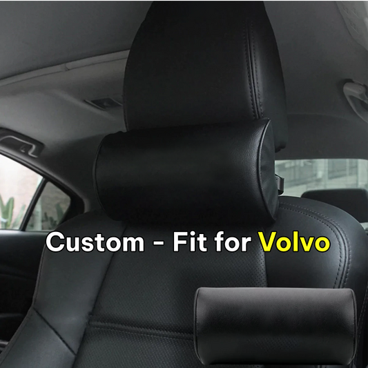 Neck Pillow, Custom-Fit For Volvo, Car Seat Headrest Neck Rest Cushion for Driving Seat Auto Head Rest Neck Support DLOV244 - Delicate Leather