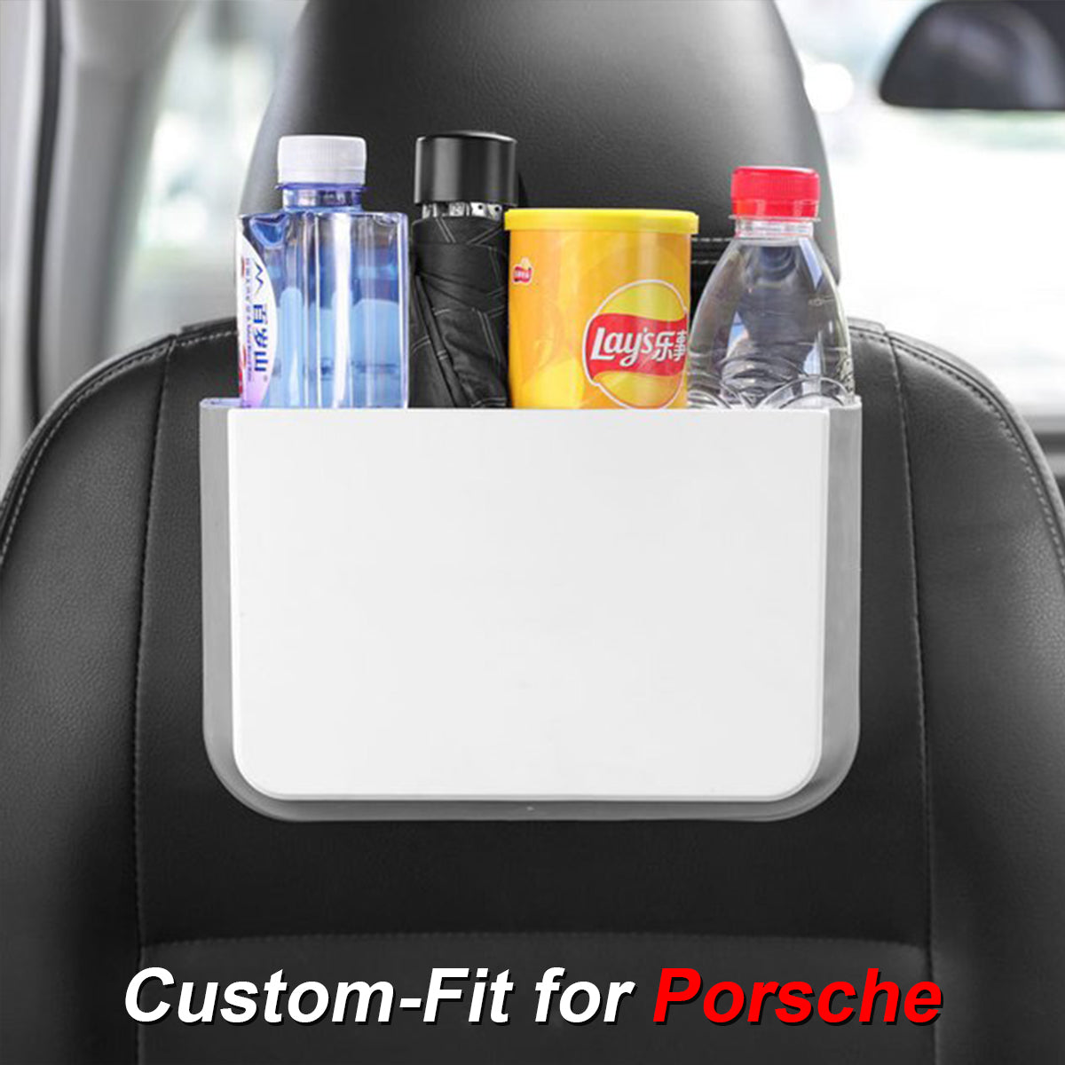 Hanging Waterproof Car Trash can-Foldable, Custom-Fit For Car, Waterproof, Equipped with Cup Holders and Trays DLRL251