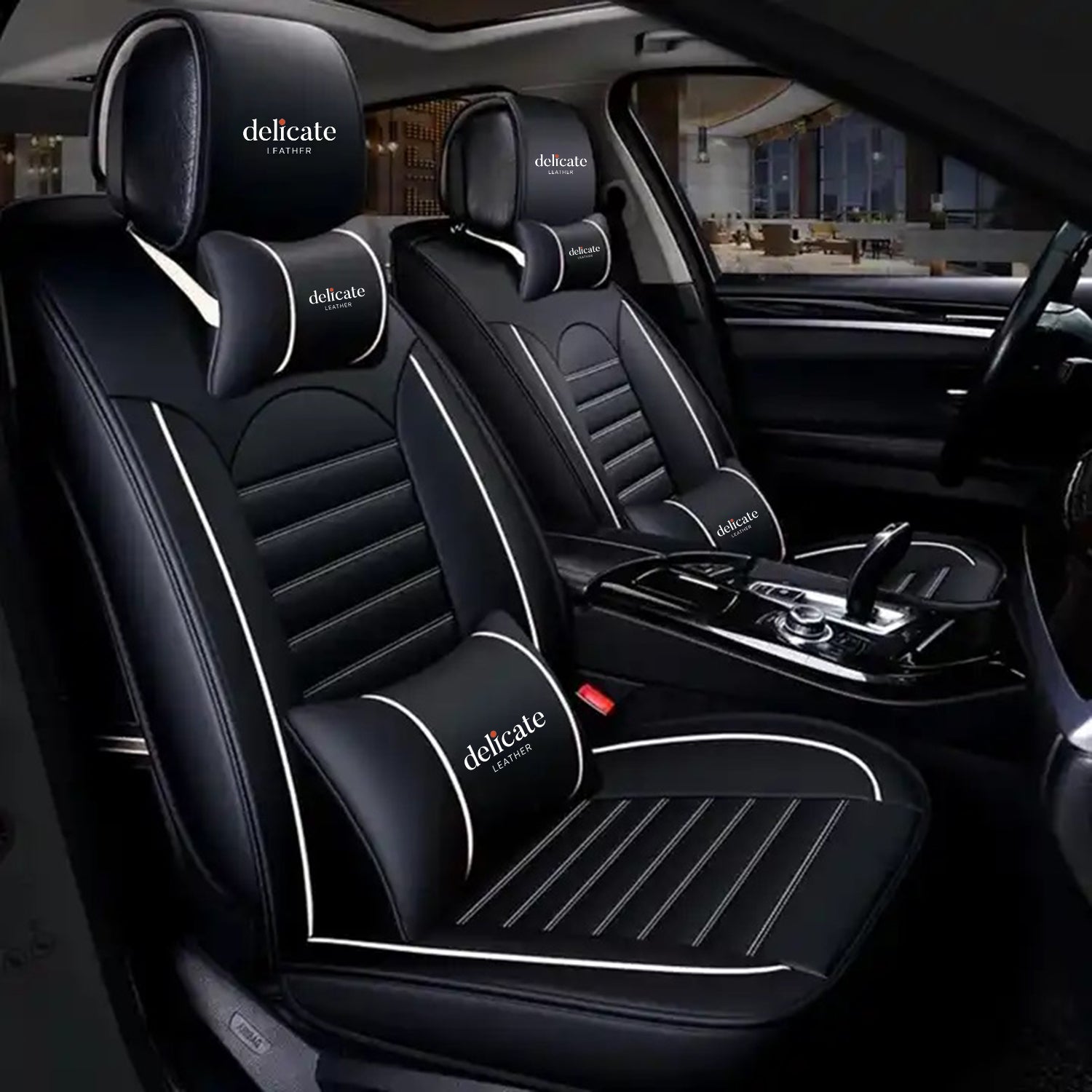 Delicate Leather Car Seat Cover Quality Universal PU leather 5d car seats cover - Delicate Leather