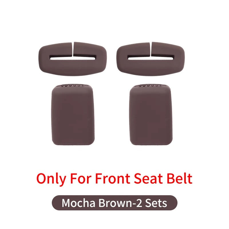 Car Seat Belt Buckle Cover – Silicone Anti-Scratch Interior Protector - Delicate Leather  