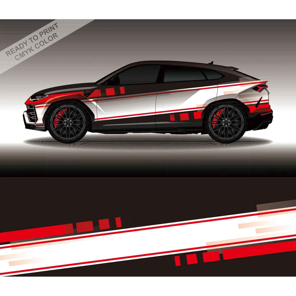 Striped Racing Car Vinyl Decal Wrap – Modern Exterior Graphic Stickers - Delicate Leather