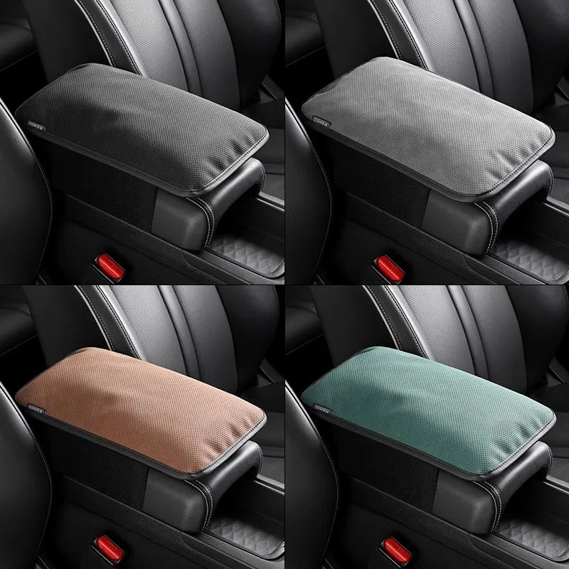 Universal Suede Car Armrest Cushion – Raised Center Console Pad for Comfort and Interior Protection - Delicate Leather  