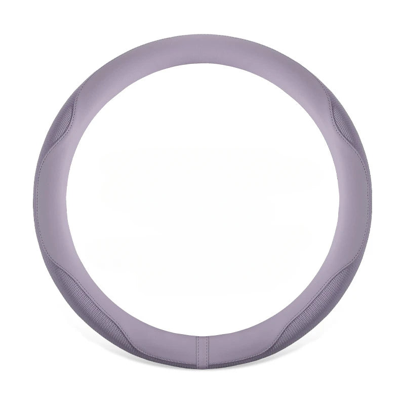 Summer Ice Silk Steering Wheel Cover – Breathable, Anti-Slip, Sweat-Absorbing Handle Set for All-Season Comfort - Delicate Leather  