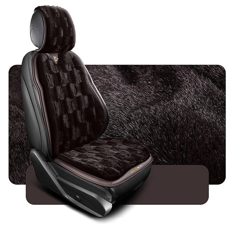 Luxury Thick Plush Car Seat Cushion – Warm Mink Velvet Winter Seat Cover for Comfort and Protection - Delicate Leather  