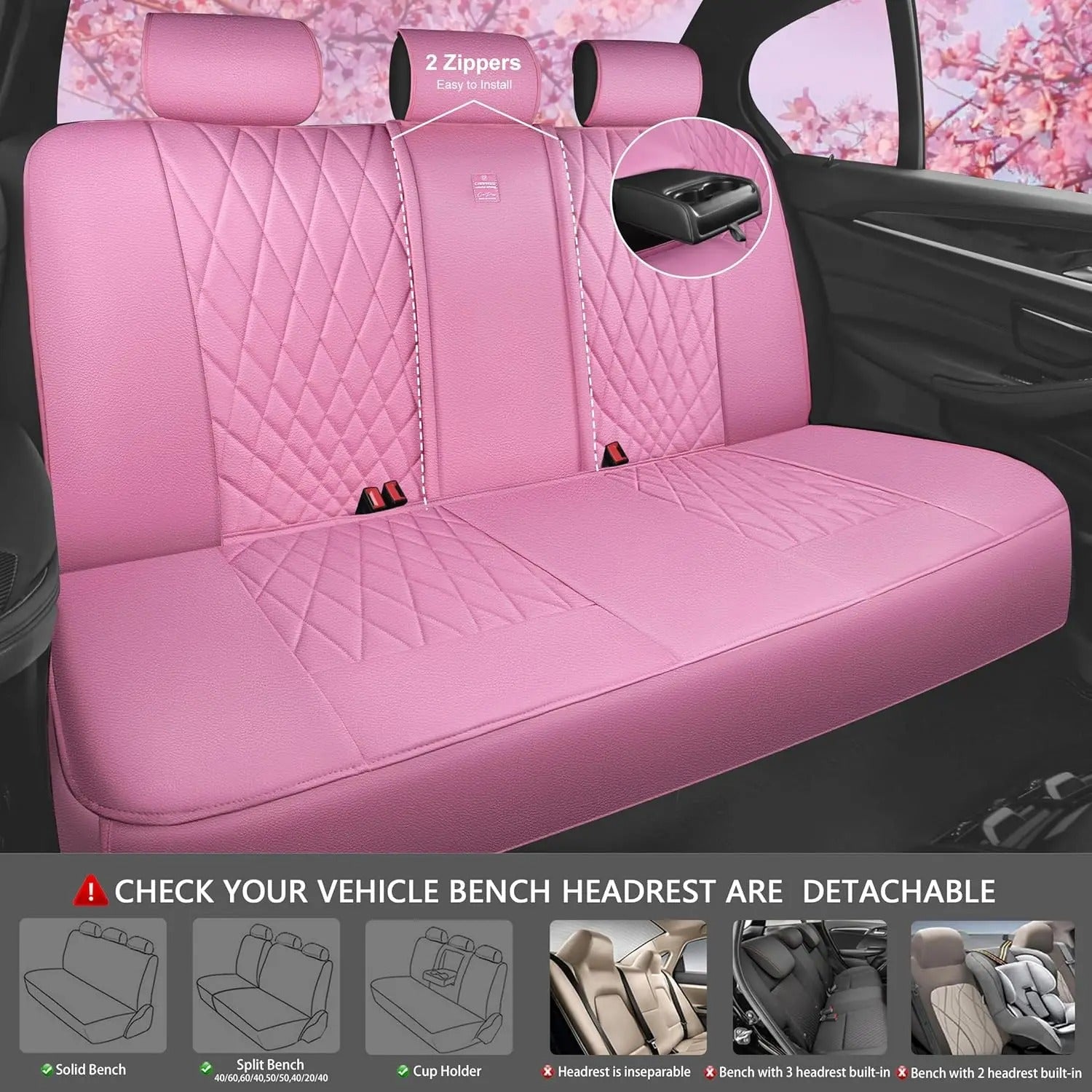 Luxury Leather Seat Covers – Universal Fit for SUVs, Vans, and Trucks - Delicate Leather  
