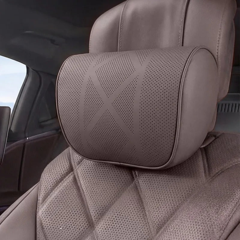 Nappa Leather Car Neck Pillow & Waist Pillow Set – Universal Car Seat Accessories - Delicate Leather