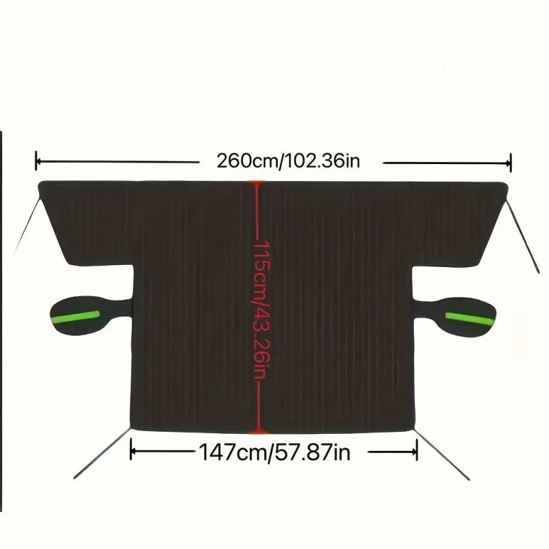 Magnetic Car Windshield Snow Cover – Thick Oxford Cloth Frost Guard - Delicate Leather