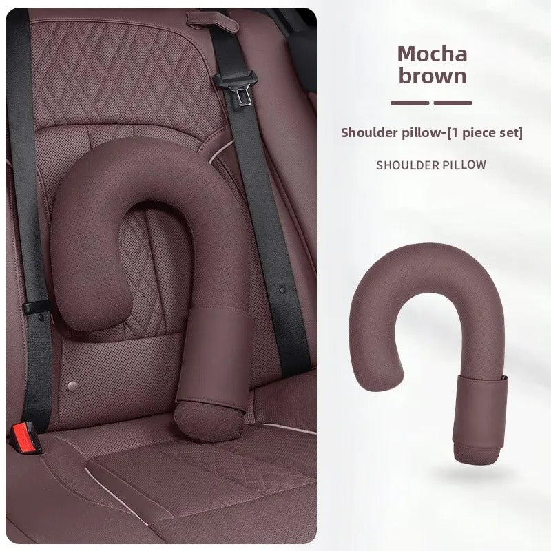 Car Headrest Neck Support Pillow – Soft Latex Seat Cushion for Vehicle Travel - Delicate Leather