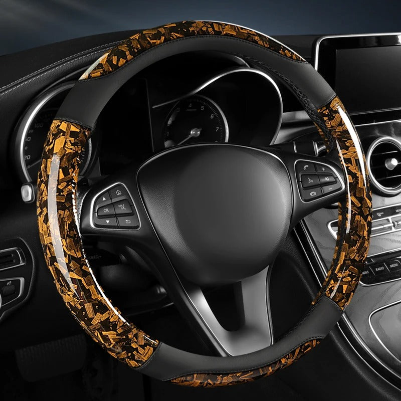 Universal Leather Steering Wheel Cover 37-38cm – Top Layer Leather Non-Slip Car Steering Wheel Protector - Delicate Leather