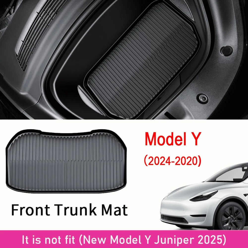 TPE Floor & Trunk Mats Set for Tesla Model Y 2021–2025 & Model 3 Highland – Waterproof, Anti-Slip Liner - Delicate Leather  