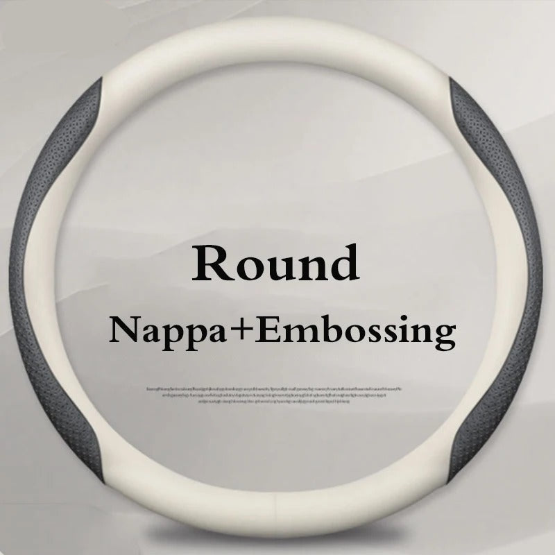Car Steering Wheel Cover, Premium Anti-Slip Steering Wheel Cover – Carbon Fiber Leather, Interior Modification for All Car Accessories - Delicate Leather