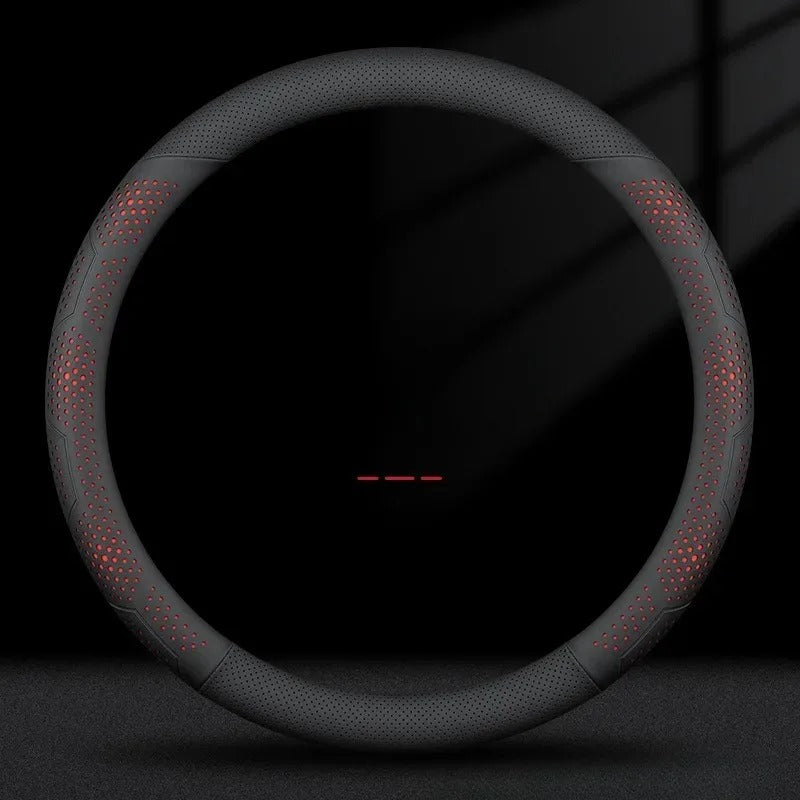 Nappa Leather Steering Wheel Cover – Anti-Slip Universal 38cm Case for Enhanced Comfort and Style - Delicate Leather