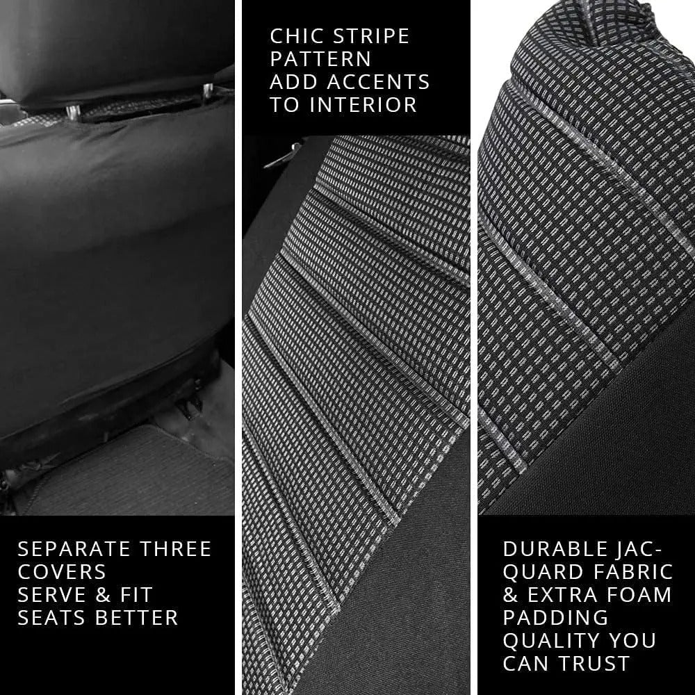 Universal Car Seat Covers Full Set – Breathable Polyester Seat Protectors for Front & Rear Seats - Delicate Leather  