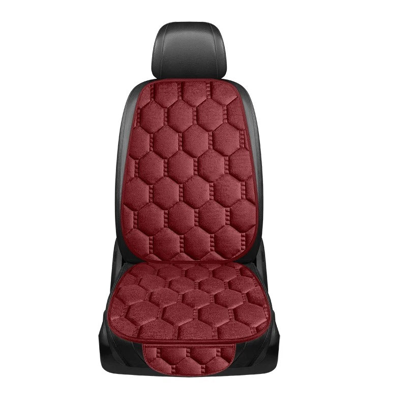 Winter Plush Car Seat Cushion – Thick Velvet Universal Seat Cover with Non-Slip Design - Delicate Leather