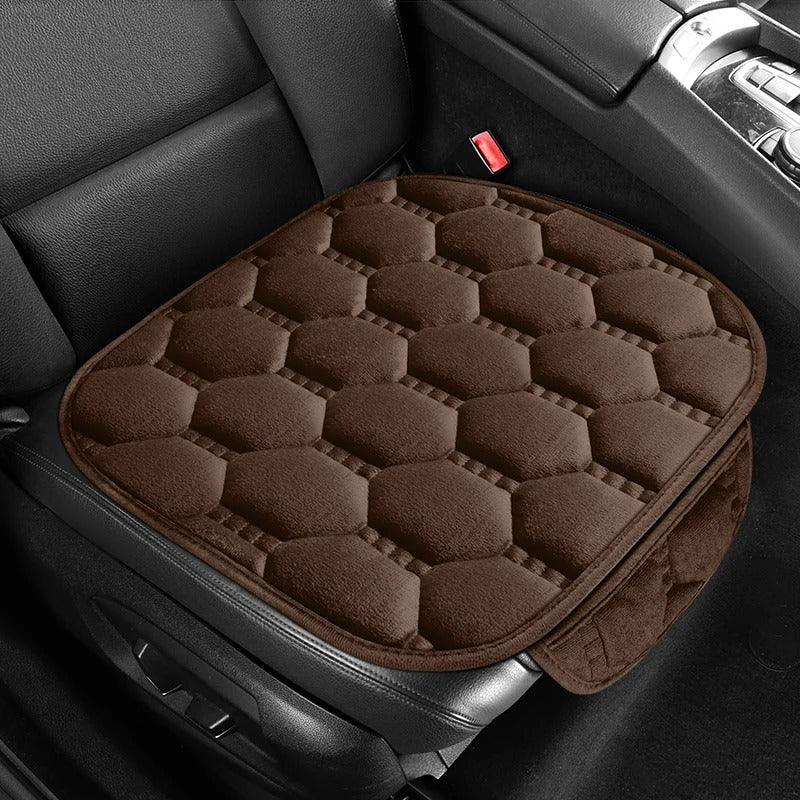 Winter Plush Car Seat Cushion – Thick Velvet Universal Seat Cover with Non-Slip Design - Delicate Leather