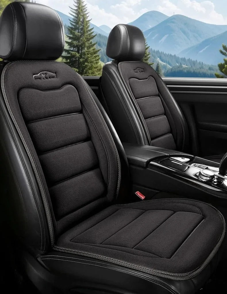 Breathable Linen Car Seat Cover – Semi-Enclosed Memory Foam Non-Slip Seat Cushion - Delicate Leather