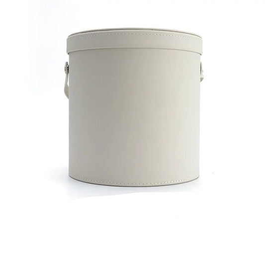 Waterproof Car Trash Can Organizer – Portable Round Waste Basket with Lid, Gift For Mother's Day 2025 - Delicate Leather