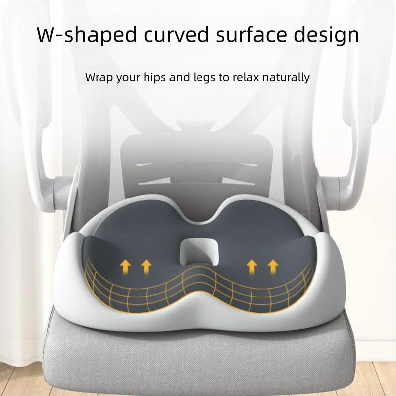Memory Foam Chair Seat Cushion – Breathable Anti-Slip Pad for Office & Car - Delicate Leather