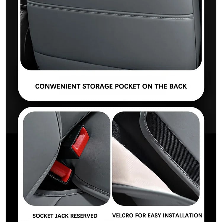 Universal Leather Front Car Seat Covers – Waterproof Breathable Memory Foam Seat Protectors - Delicate Leather