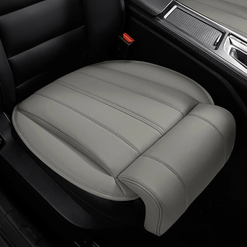 Car Seat Cushion with Extended Leg Support – Leather Anti-Slip Comfort Seat Pad - Delicate Leather  