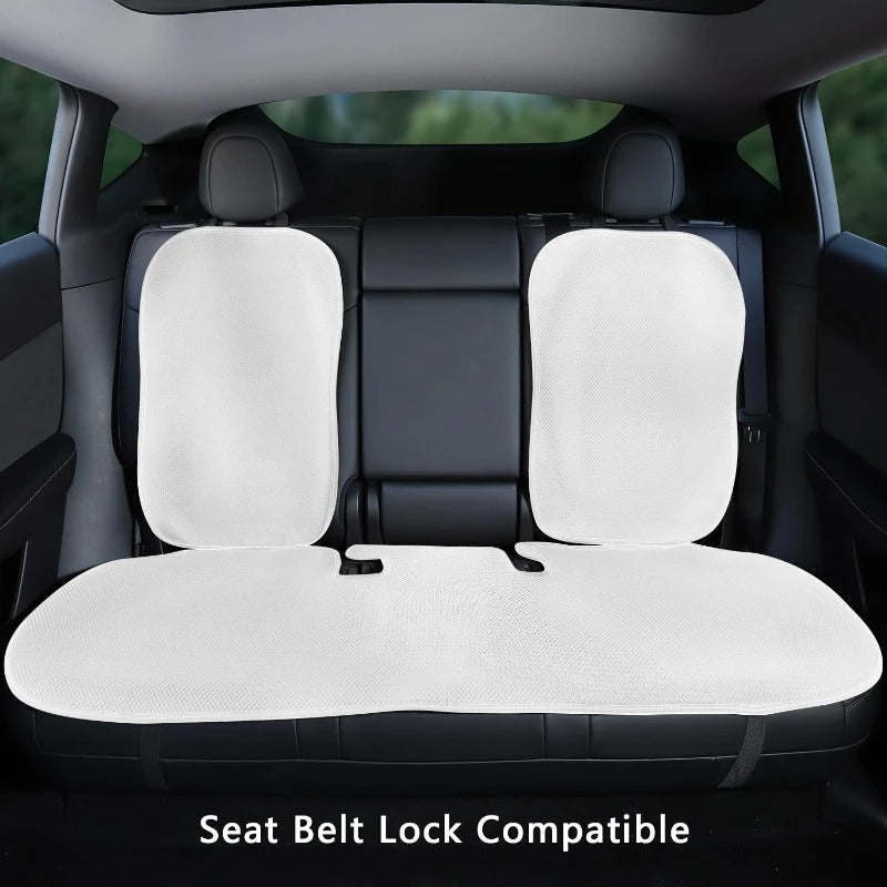 Ice Silk Car Seat Cushion Cover – Breathable Full Seat Protector Set - Delicate Leather  