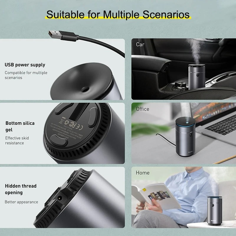 Car Air Humidifier Purifier Aroma Essential Oil Diffuser