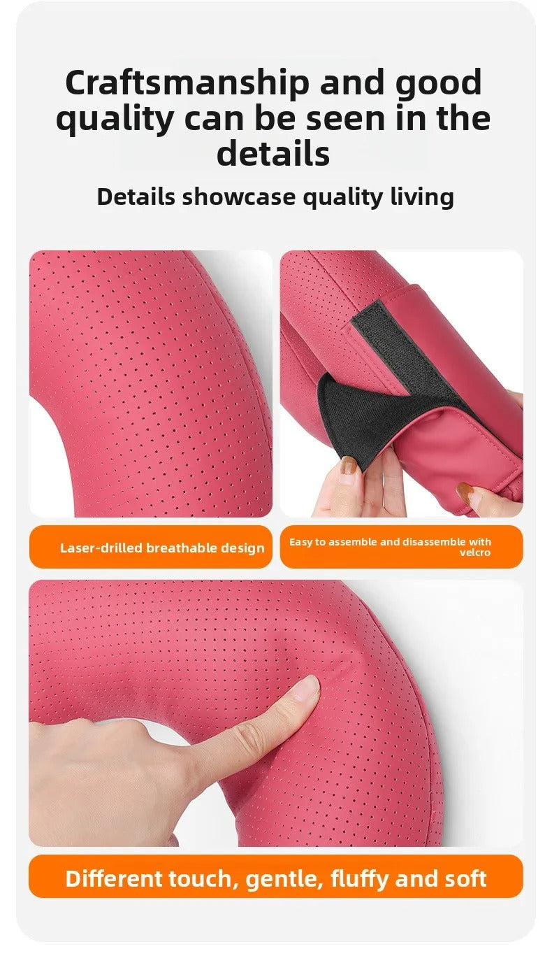Car Headrest Neck Support Pillow – Soft Latex Seat Cushion for Vehicle Travel - Delicate Leather