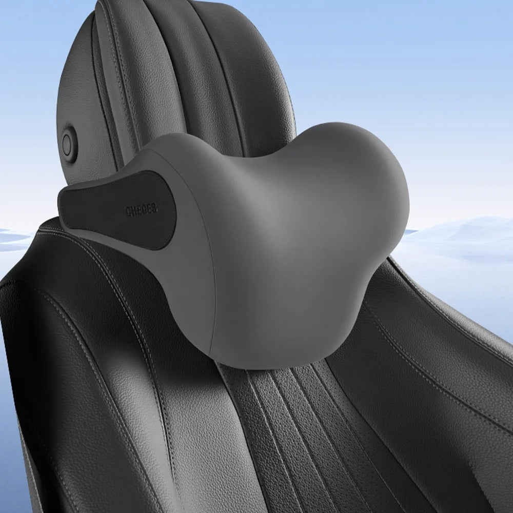 Car Headrest & Lumbar Cushion Set – Memory Foam Neck Pillow and Waist Pad - Delicate Leather