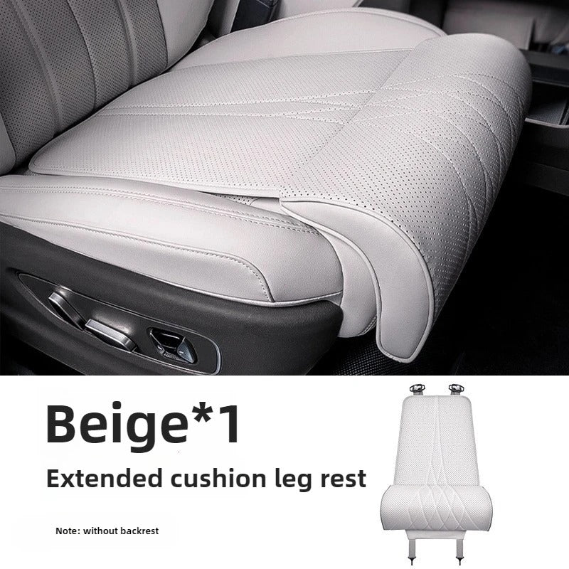 Driver Car Seat Extender - Leather Leg Support Cushion for Long Distance Driving - Memory Foam Knee Pad for Car, Truck, and Home Use - Delicate Leather