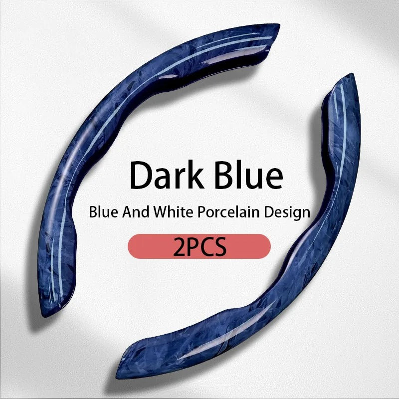Broken Ice Pattern Steering Wheel Cover 38cm – Universal Ultra-Thin Breathable Non-Slip Car Steering Wheel Protector - Delicate Leather