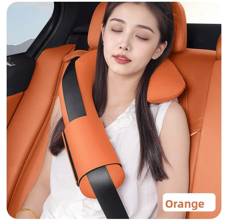 Car Headrest Neck Support Pillow – Soft Latex Seat Cushion for Vehicle Travel - Delicate Leather