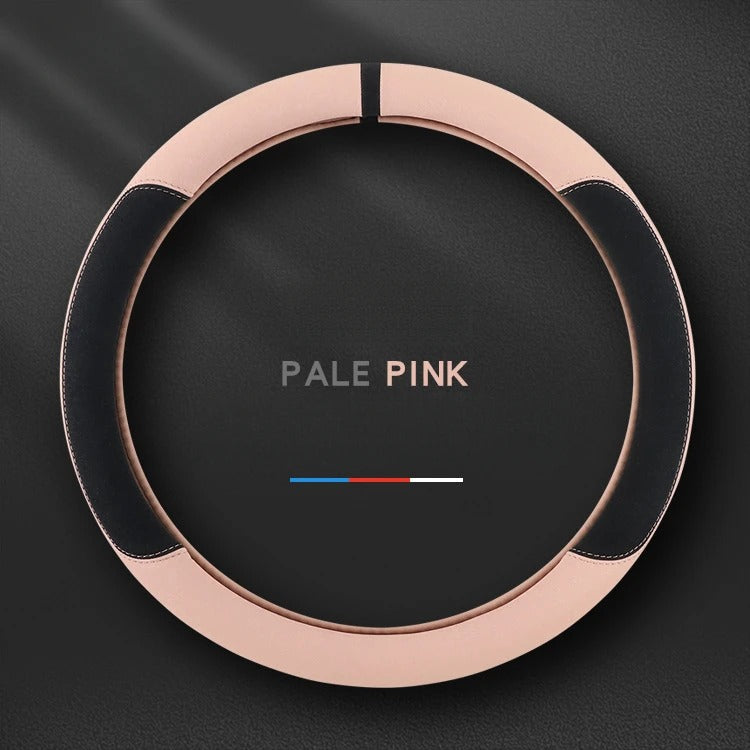 Suede Steering Wheel Cover – Universal Non-Slip 38cm Wrap for Cars and SUVs - Delicate Leather  