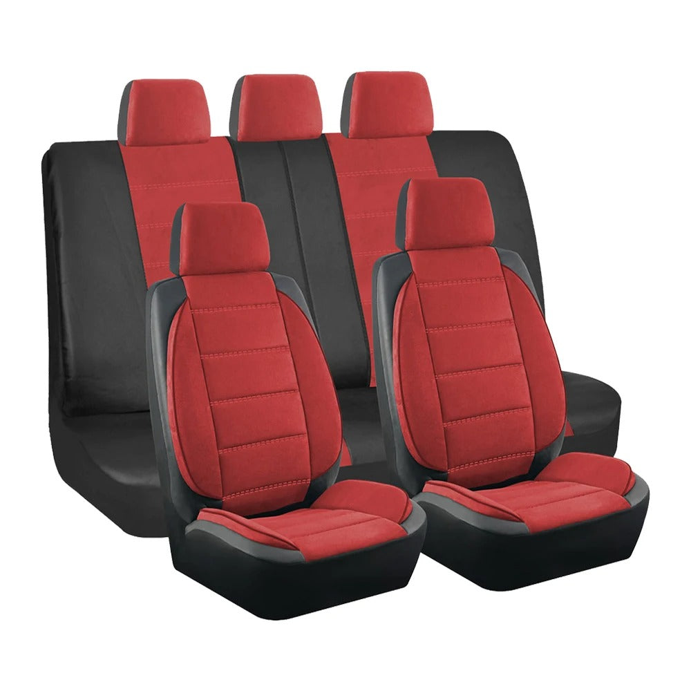 Universal Suede & Leather Car Seat Covers – Waterproof Full Set for Cars, SUVs, Trucks & Vans - Delicate Leather