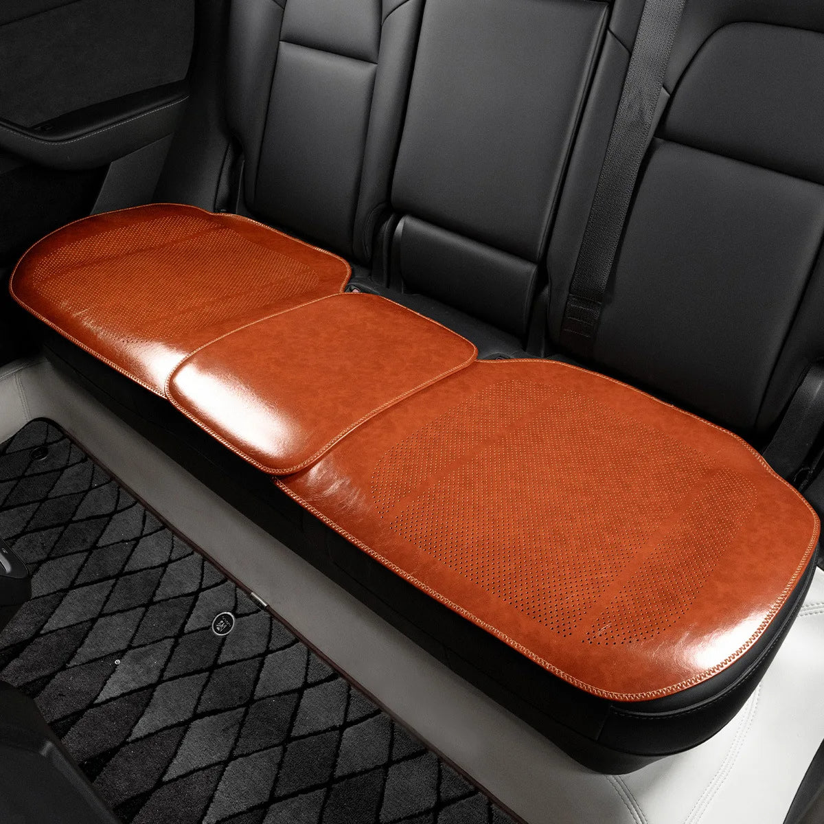 New Car Seat Cover Oil Wax Leather - Breathable Hole Seat Cushion for Volkswagen, Chevrolet, Cadillac, Kia, Haval, Tesla, Mitsubishi, and More - Delicate Leather  