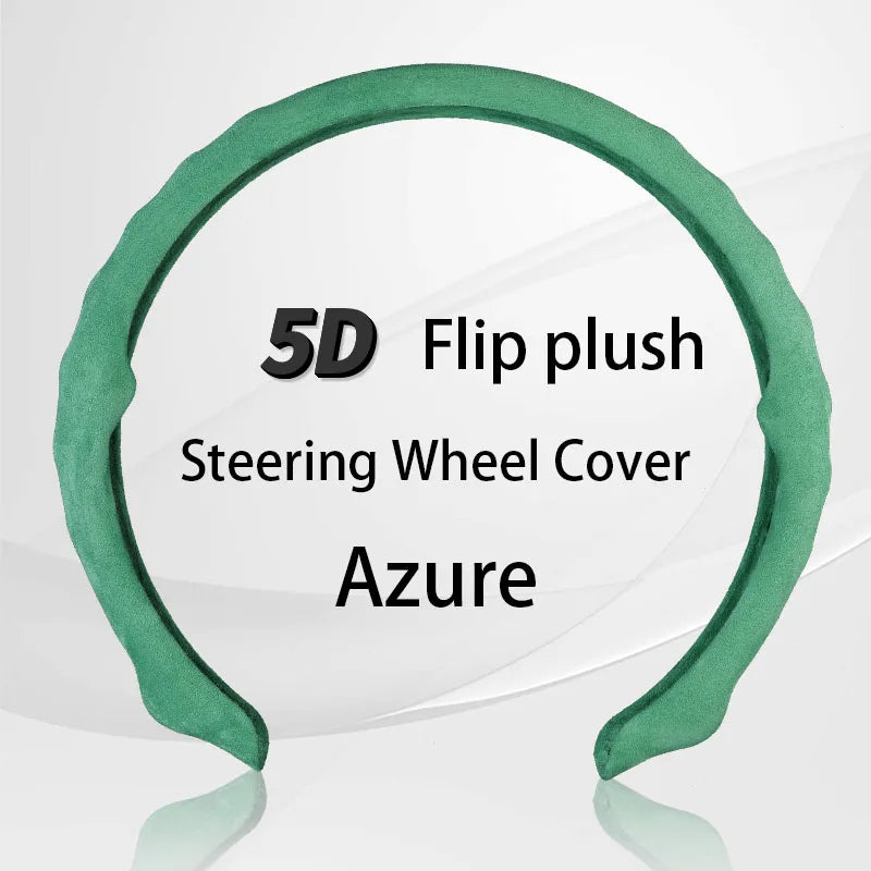 5D Suede Steering Wheel Cover – Ultra-Thin Breathable Non-Slip Grip, Universal Fit Interior Accessory - Delicate Leather  