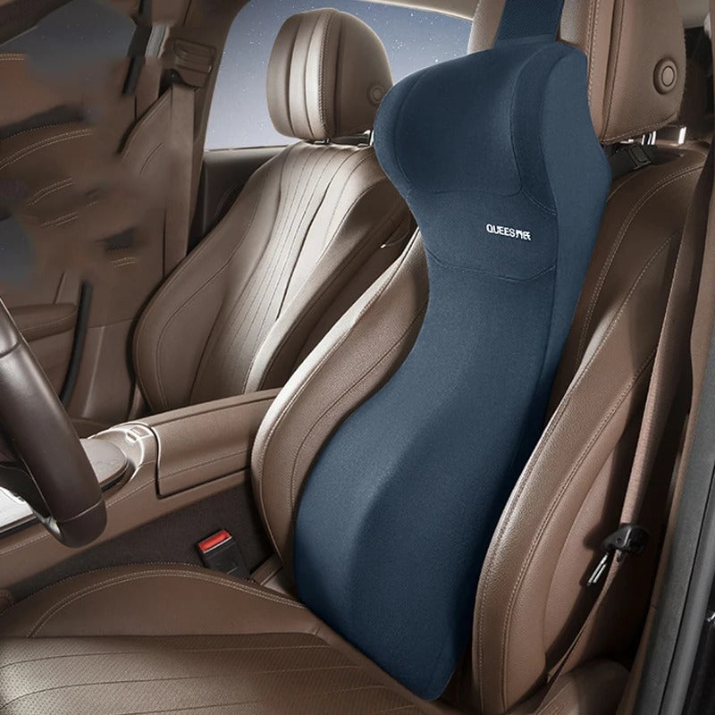 Memory Foam Car Lumbar Cushion – Integrated Seat Back Support Pillow - Delicate Leather