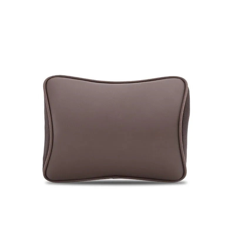 Premium Nappa Leather Car Neck Pillow & Lumbar Cushion – Breathable Universal Seat Accessories - Delicate Leather