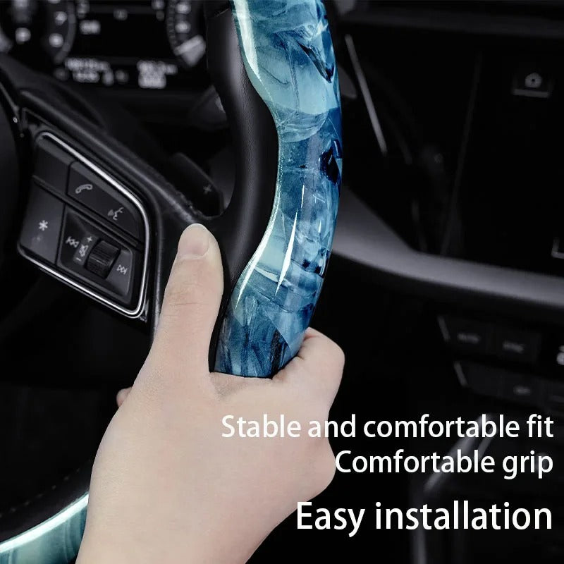 Broken Ice Pattern Steering Wheel Cover 38cm – Universal Ultra-Thin Breathable Non-Slip Car Steering Wheel Protector - Delicate Leather