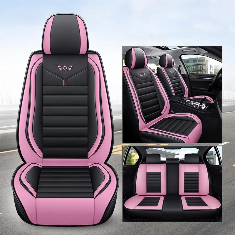 Universal Leather Car Seat Covers – Four-Season Interior Seat Protection Set - Delicate Leather