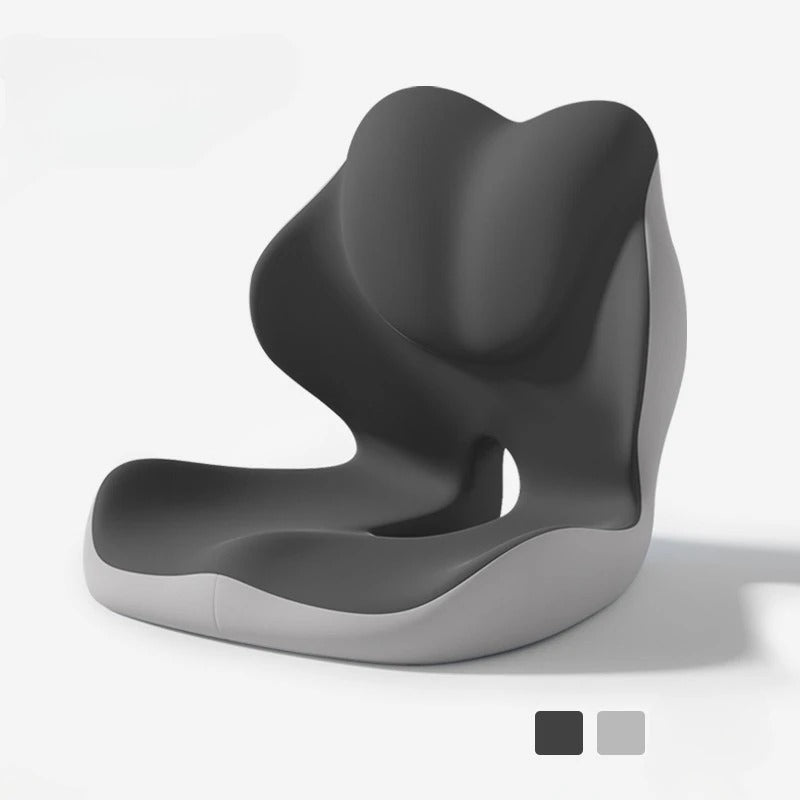 Memory Foam Seat Cushion with Integrated Backrest – Office Chair Support Cushion - Delicate Leather