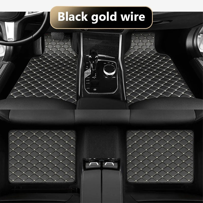 Universal PU Leather Car Floor Mats – Waterproof All-Weather 4-Piece Floor Mat Set for 5-Seat Vehicles - Delicate Leather