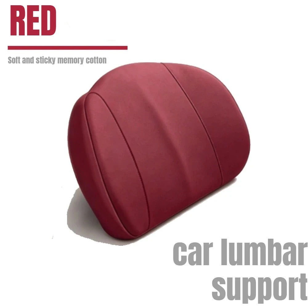 Memory Foam Car Neck & Waist Pillow Set – Universal Soft Seat Cushions - Delicate Leather