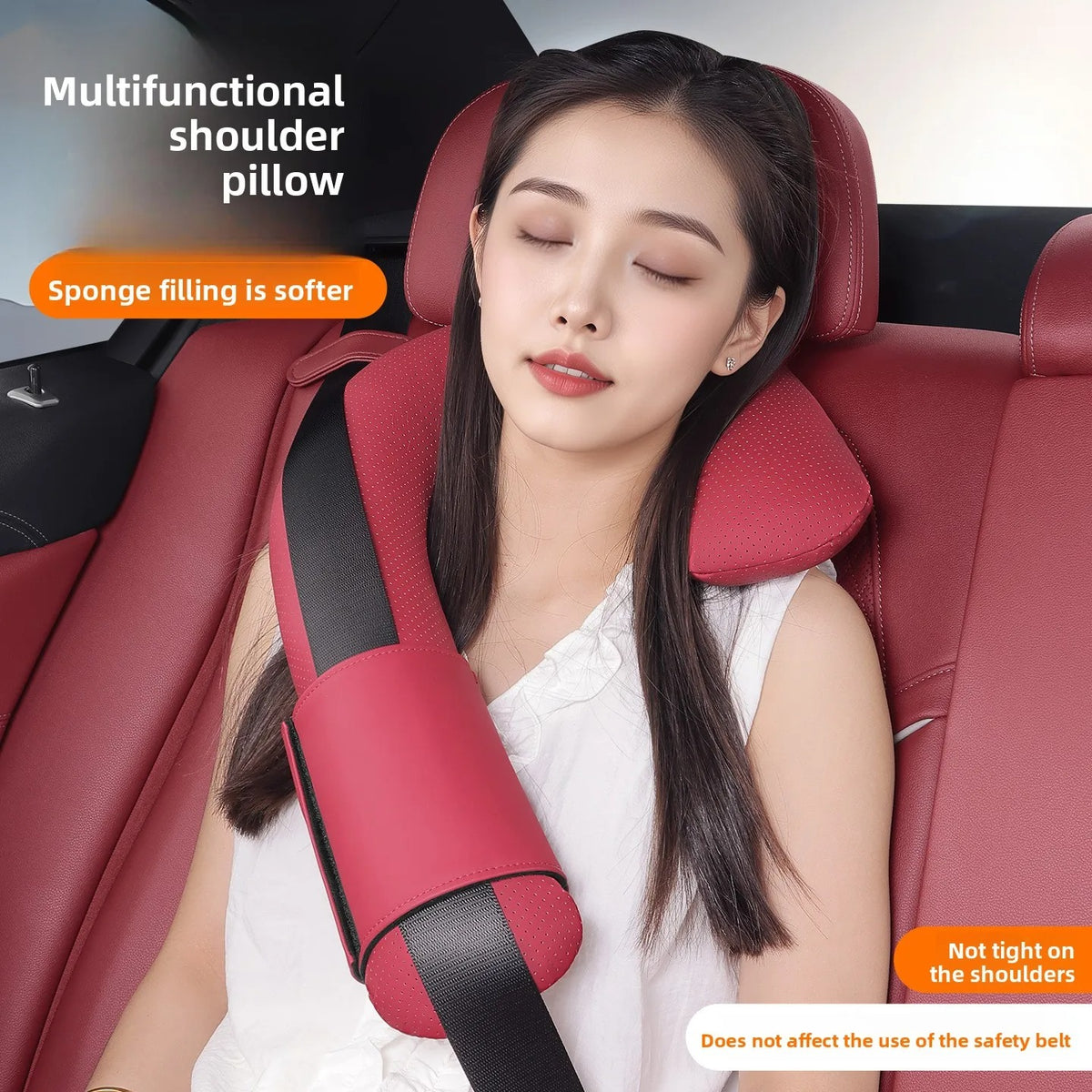 Car Headrest Neck Support Pillow – Soft Latex Seat Cushion for Vehicle Travel - Delicate Leather