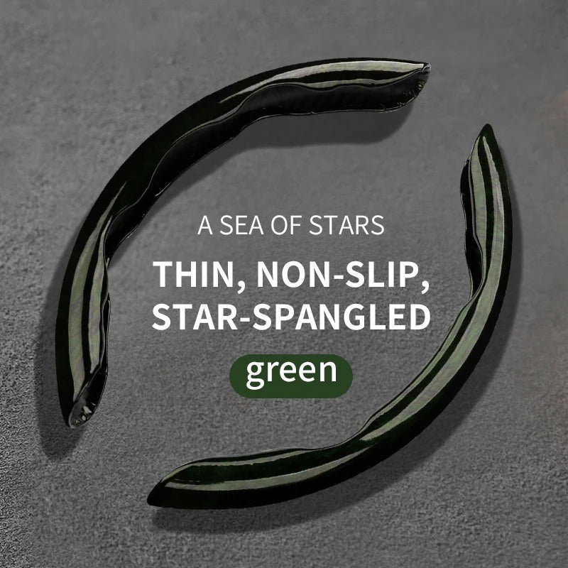 Starry Sky 38cm Steering Wheel Cover – Universal Breathable Non-Slip Ultra-Thin Car Steering Wheel Protector - Delicate Leather