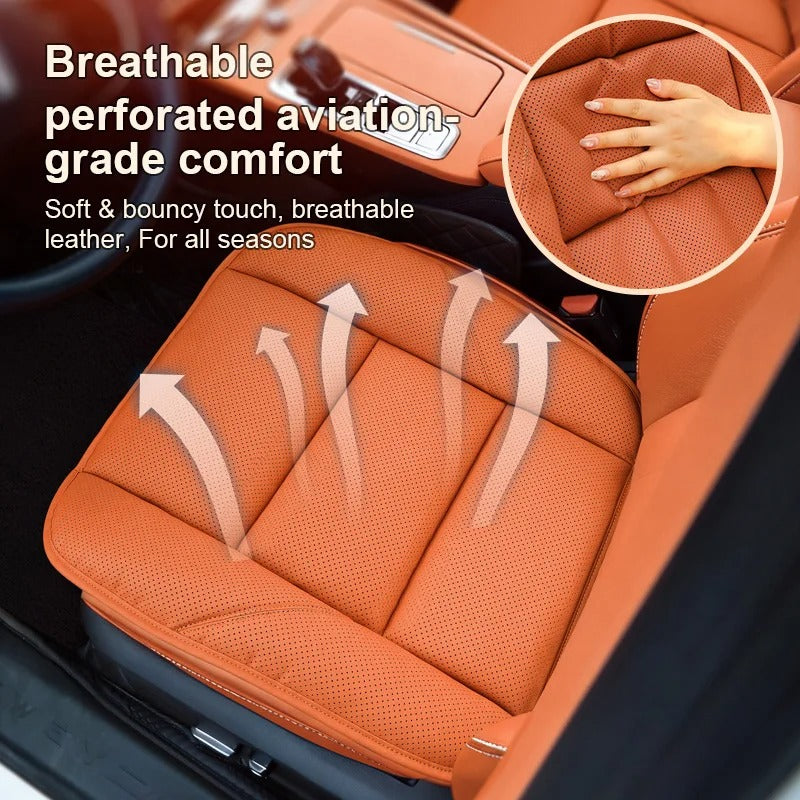 Universal Leather Car Seat Cushion – Breathable Anti-Slip All-Season Seat Protector - Delicate Leather  